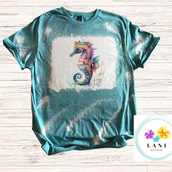 Seahorse,  Bleached t-Shirt. Distress shirt.