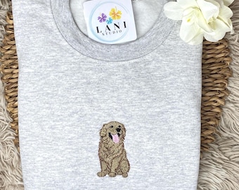 Golden Retriever Embroidered Sweatshirt or Hoodie.  Dog Lover Gift.