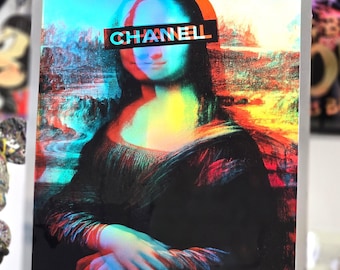 Mona Lisa painting holographic pop art fashion remake - limited edition.