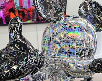 Patryk Konrad - Bande dessinée holographique sculpture popart Mickey - édition limitée.