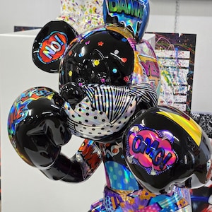 Tyson Boxer mickey pop art holographic sculpture, limited edition.