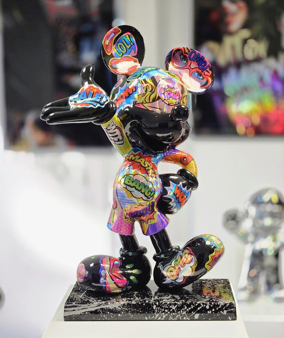 Holographic Mickey Pop Art Sculpture: Limited Edition, Signed