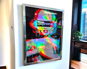 Patryk Konrad - Marilyn Monroe holographic picture with chrome mirror frame - limited edition