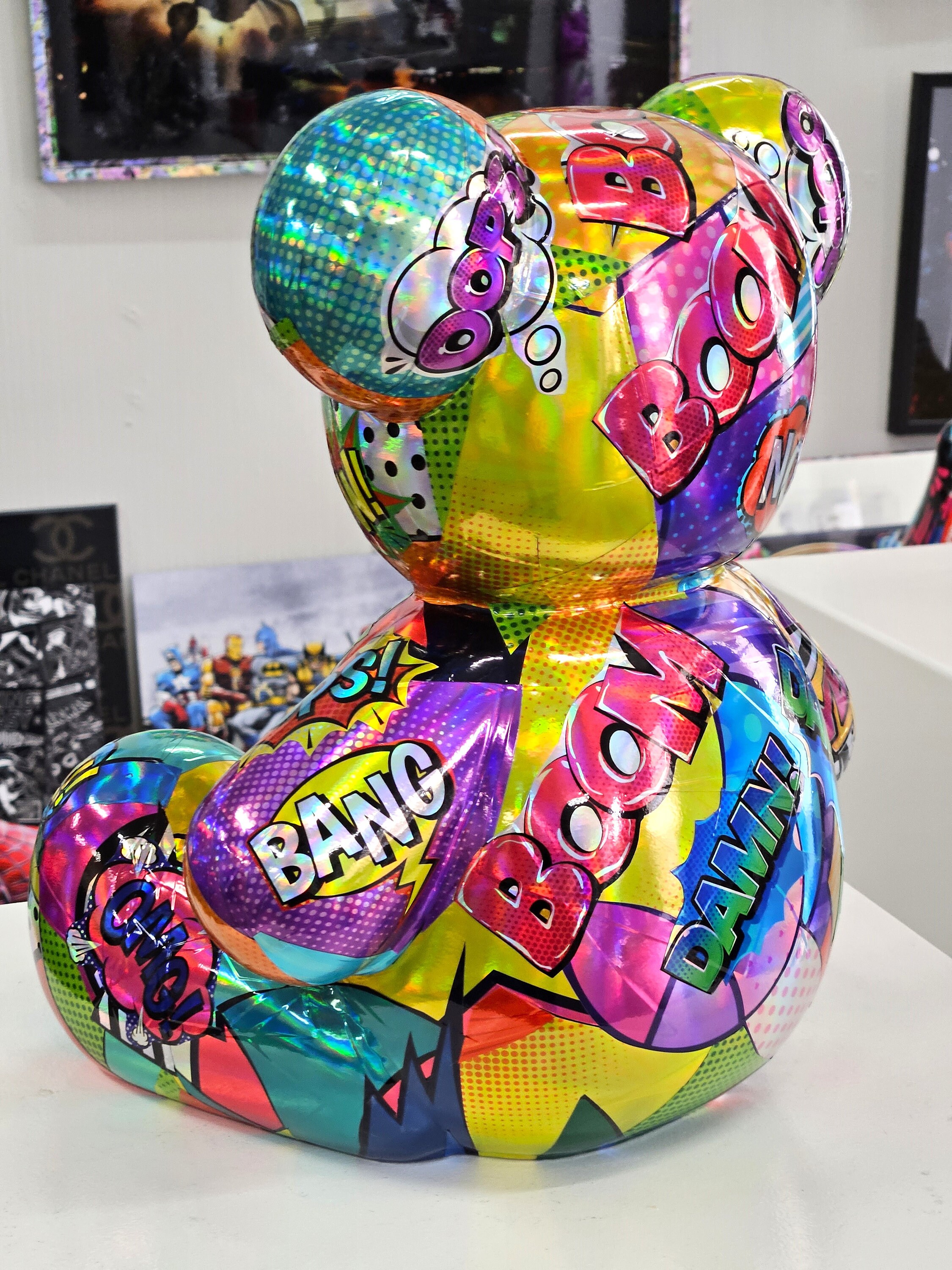 Patryk Konrad - Holographic Pop Art Bear Sculpture - Limited