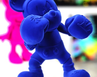 Boxer Mickey Tyson, Handmade Velvet Flocked Sculpture