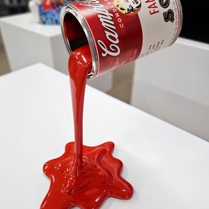 Patryk Konrad Kunstharz-Skulptur, Farbspritzer, Campbells Dose mit der berühmten Marilyn Monroe limitierte Auflage Bild 4