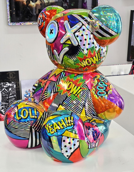 Patryk Konrad - Holographic Pop Art Bear Sculpture - Limited