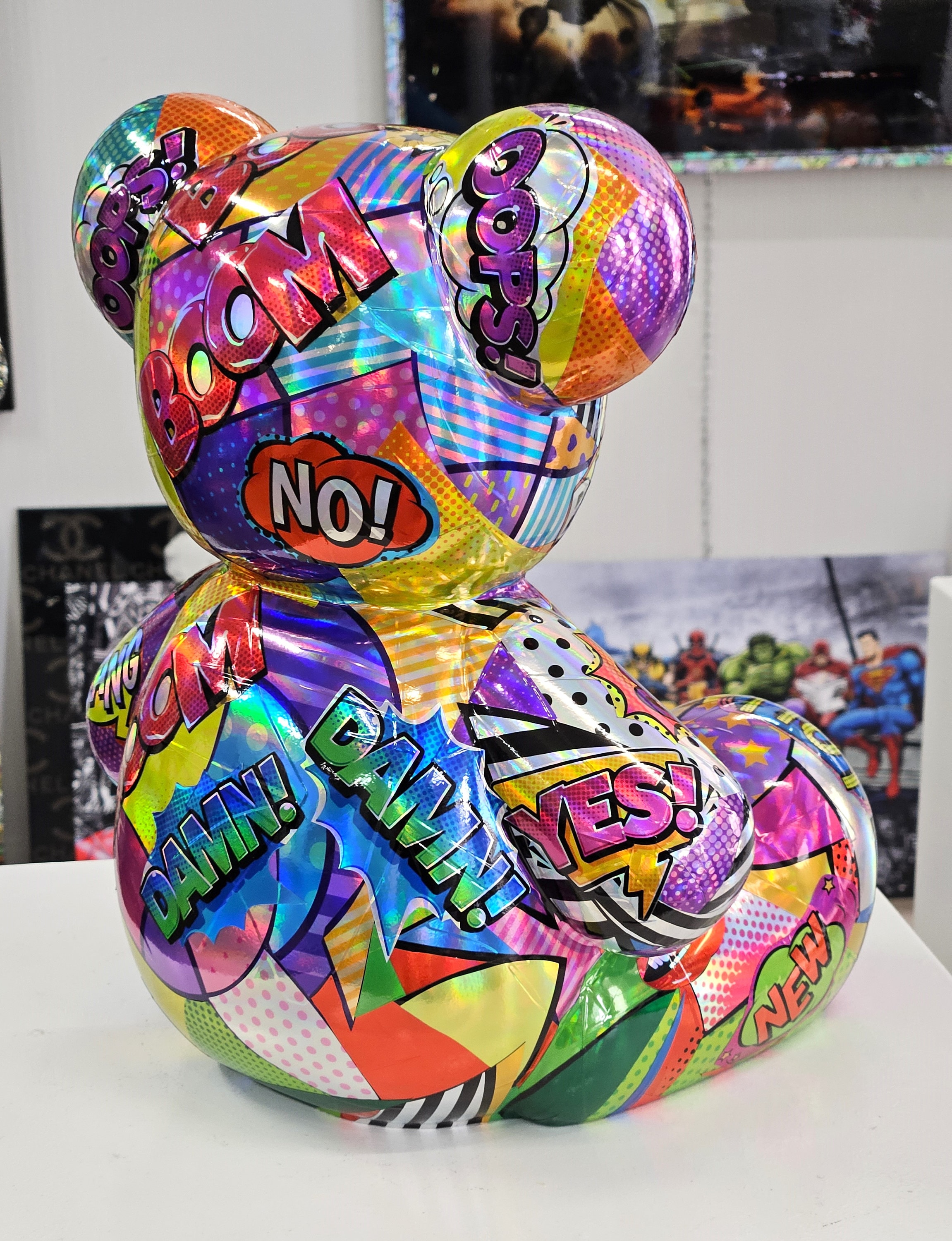 Patryk Konrad - Holographic Pop Art Bear Sculpture - Limited