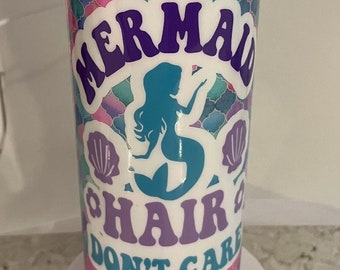 Mermaid Hair, Don't Care Stainless Steel 32 oz Straight Tumbler