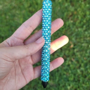 Light Blue Rhinestone Bedazzled Ink Joy Pen