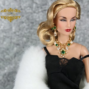Jewelry for 1/6 doll earrings necklace accessories set Fashion Royalty Integrity toys Poppy Parker Mizi