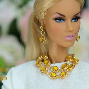 Jewelry for 1/6 doll necklace earrings set for Fashion Royalty Integrity toys Poppy Parker Mizi