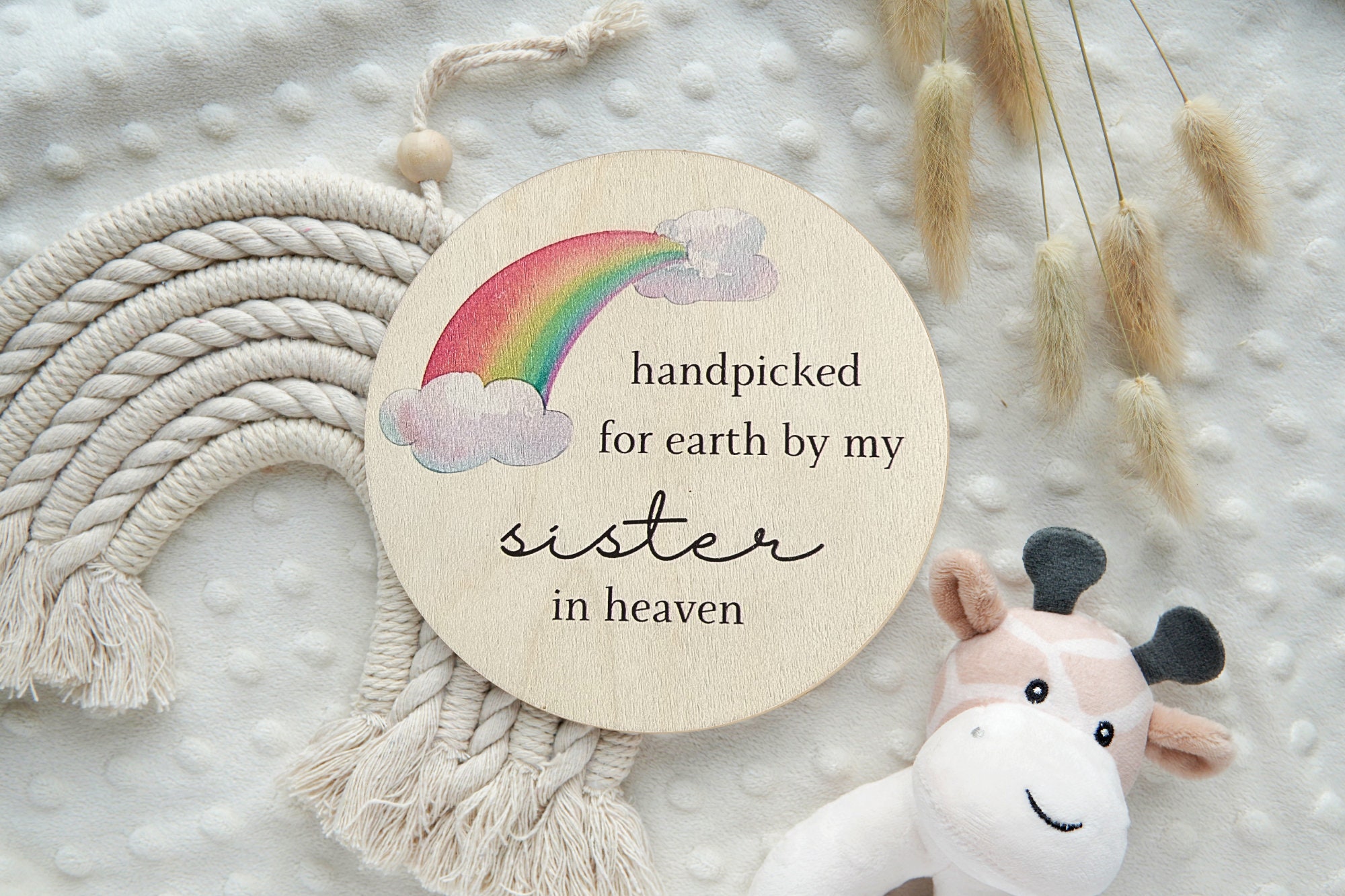 Handpicked for Earth by My Sister in Heaven Sign, Rainbow Baby Gifts ...