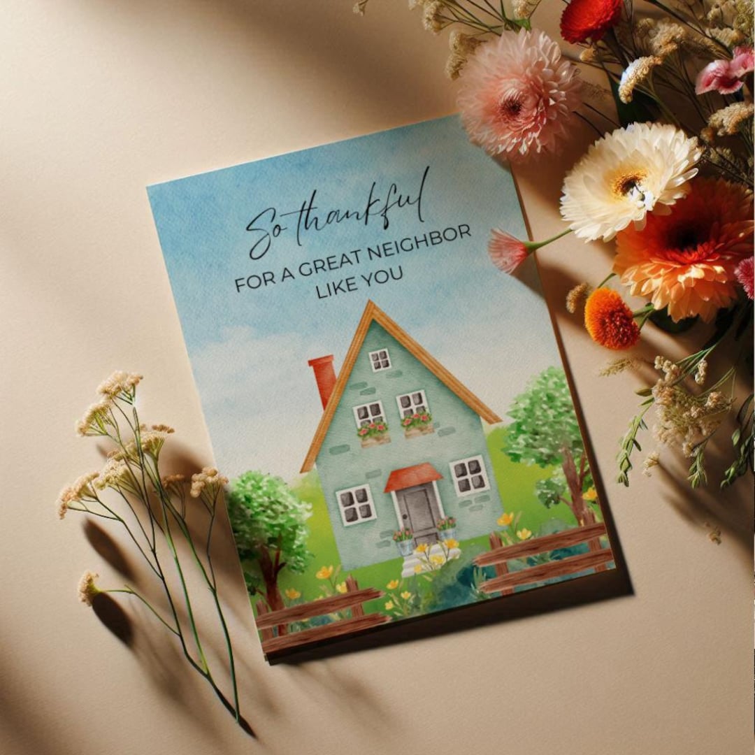 Thank You Card for a Neighbor - Neighbor Appreciation Card - Gift for a ...