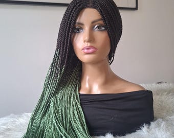 Parrucca intrecciata in stile box trecce con nodi alla francese, da 41 Parrucca intrecciata in stile box trecce con nodi alla francese, da 41