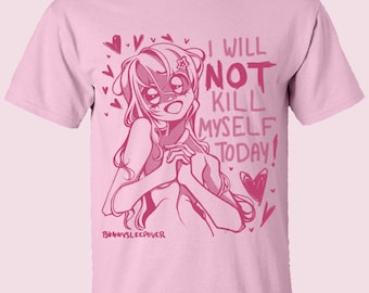 Menhera / yami kawaii I will not kms unisex shirt (handmade!) / menhera , pastel goth, harajuku , jirai kei inspired screen printed clothing