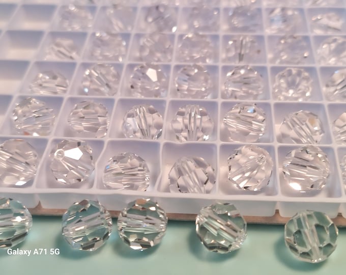 Crystal Raritt Swarovski 8502 Vintage Rarity 10mm Clear Crystal Beads (68 Piece Flat ...