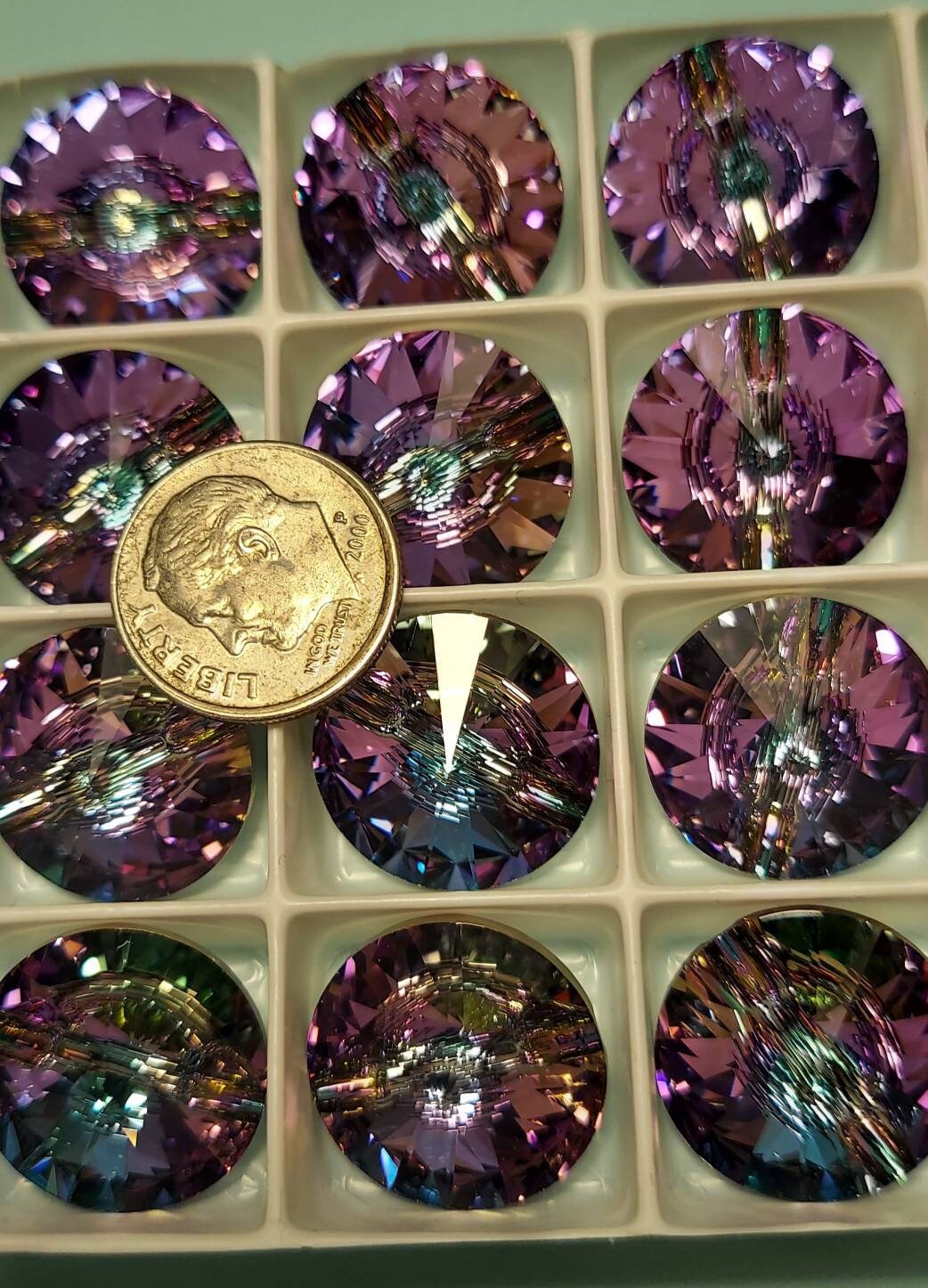 Ovale in cristallo con castone AURORA BOREALE - Strass e Cristalli