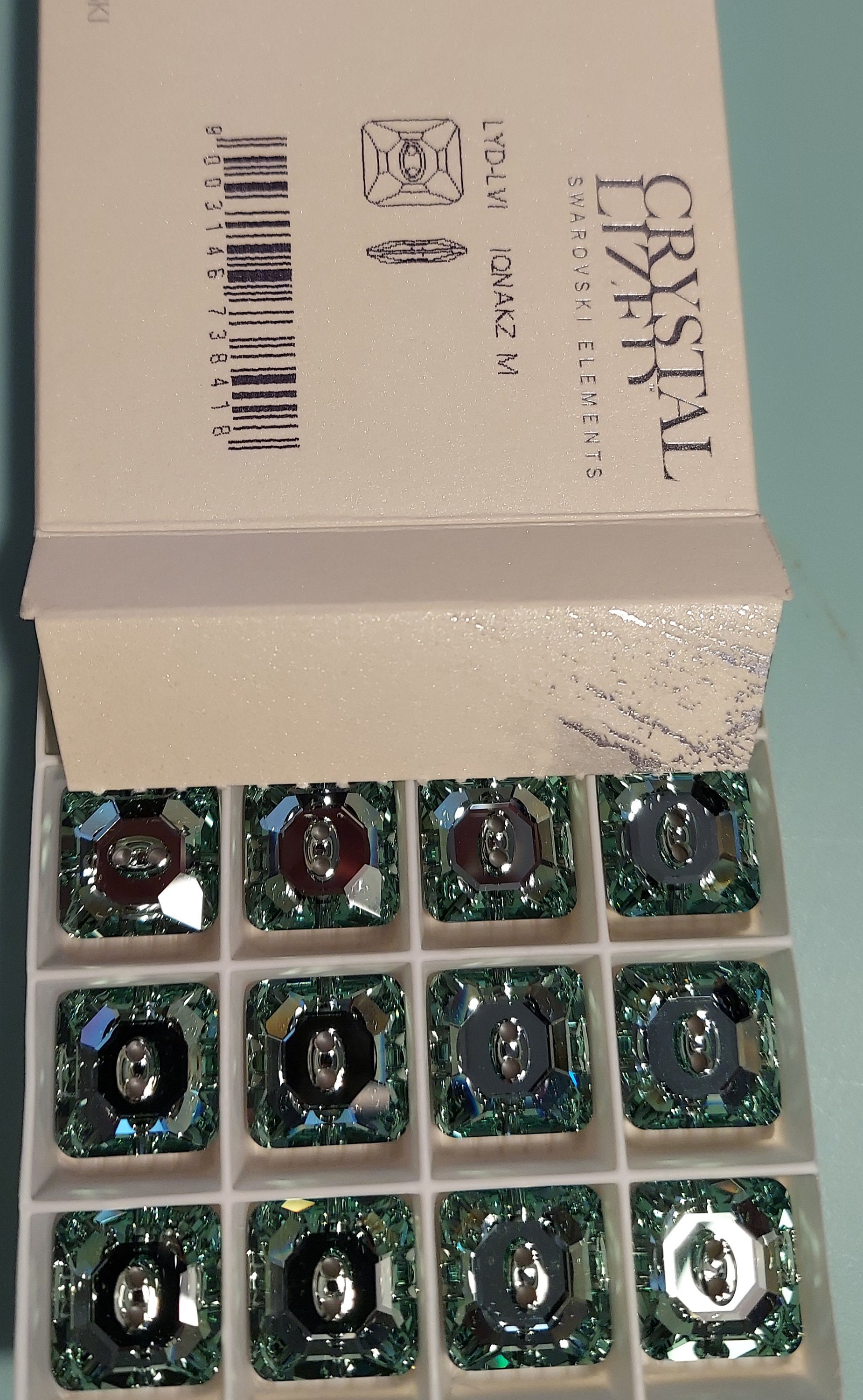 Swarovski Vintage RARITY 3017 Factory Half Box Chrysolite M-foiled 16mm ...