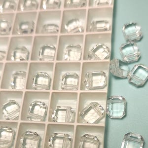 Swarovski Vintage Factory Flat 8 X 6.5 CORONA Crystal Clear Top Drilled 1/2 Gross with Amazing, Glorious Faceted Angular Design! WOW!