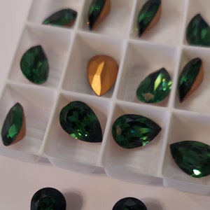 Swarovski Tourmaline Rarity Art.4320 Fancy Pear Stone 13 X 8.5 Flat of 16 Treasures of &quot;Fantabulas Gorgeousness&quot;