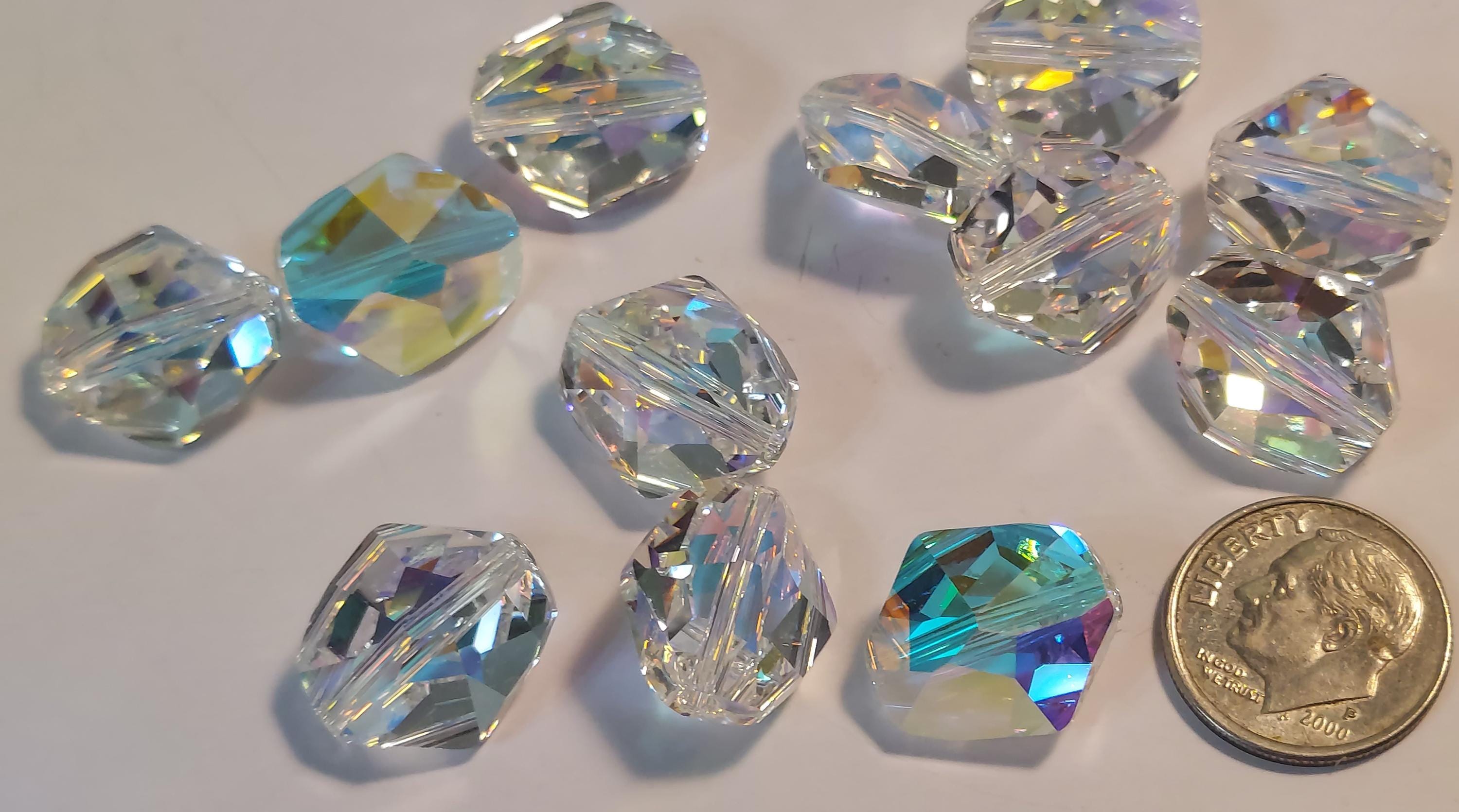Swarovski Rare Factory Half Flat 5523 Cosmic Crystal Aurore Boreale 12 ...