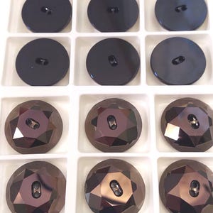 Swarovski SEALED 3014 Vintage Crystal Jet Nut Unfoiled Buttons Huge 30mm Sealed Factory 12 Pack Exquisite Beauties (Like Shimmery Chocolate)