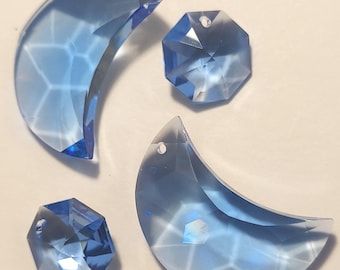 Swarovski #8816 Medium Sapphire Top Drilled 30mm Cresent Moon Pendant &quot;Blue Moon&quot; at its finest!!!  Listing for 1 Beautiful pendant
