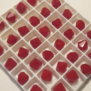 Swarovski  Coral Red 5301 in Flat of 36 Classic Shimmery Bead Pieces &quot;WOW INDEED &quot;