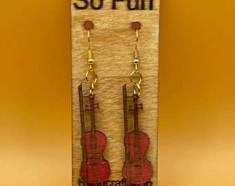 Handmade Violin Earrings