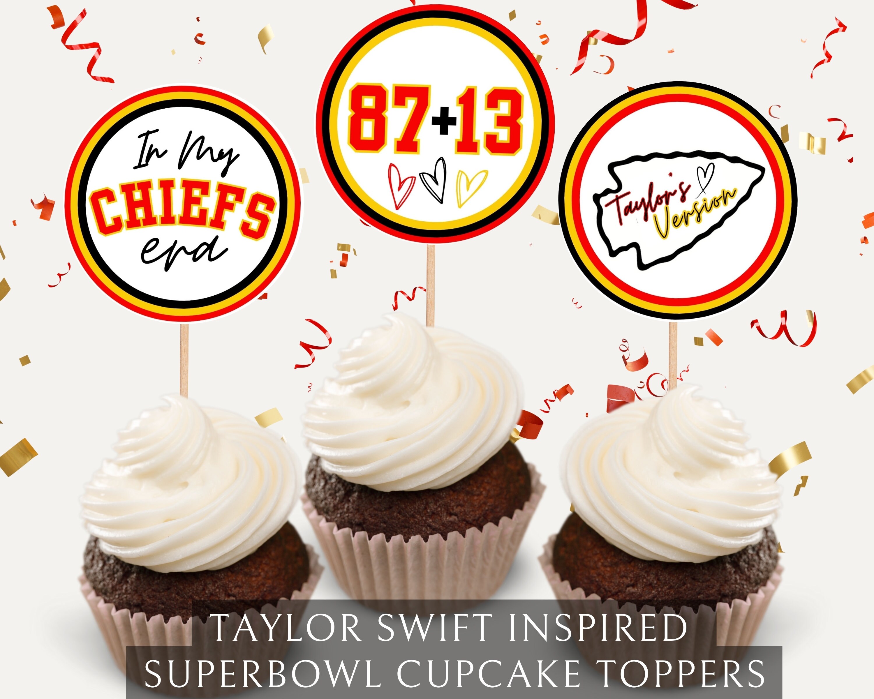 Taylor Swift Superbowl Cupcake Toppers Swiftie Superbowl Sunday Swift ...