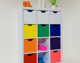 BARBIE Ikea Kallax Style Doll House Furniture - Iconic Storage Systems 1/6 Scale