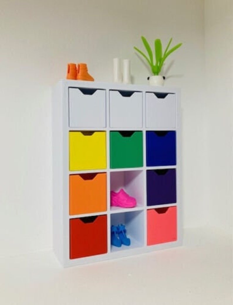 BARBIE Ikea Kallax Style Doll House Furniture Iconic Storage Systems 1/