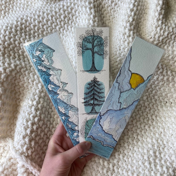 Hand-Painted Nature Bookmark Set