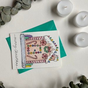 Hand painted Gingerbread House Christmas Cards