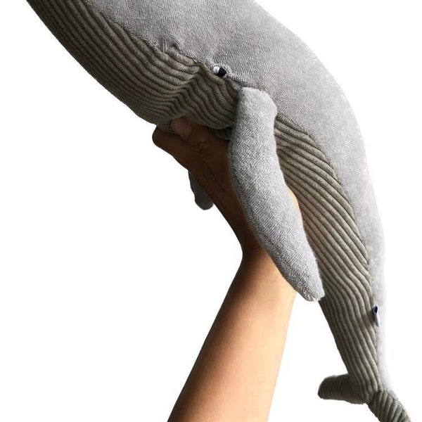 Blauwal Kuscheltier Cuddle Whale Grey