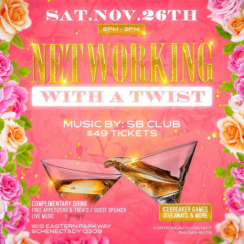 Networking Flyer Template for DIY Event Flyer, Party Flyer