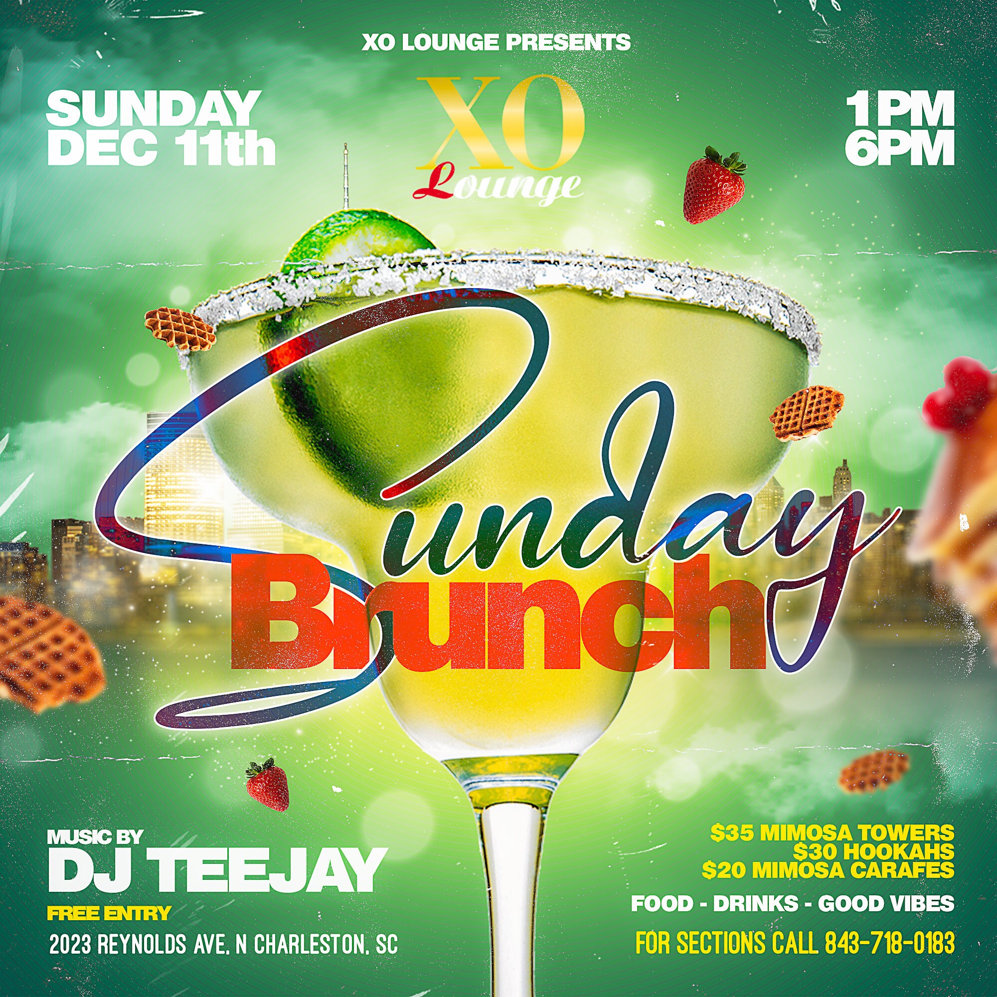 Brunch Party Flyer Template for and Canva, DIY Event Flyer