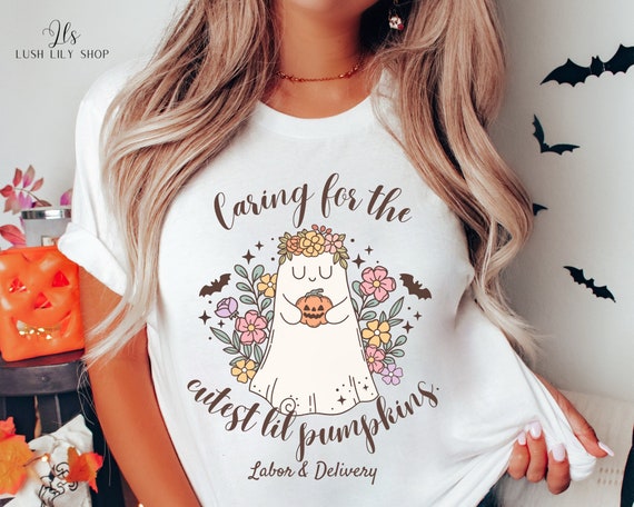 Halloween Labor and Delivery shirt, Spooky Delivery Nurse t-shirt, Mother Baby tees, Halloween Postpartum Nurse, Fall Midwife Student Shirts