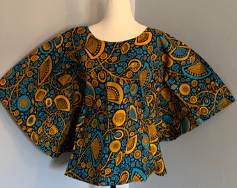 Eleganti camicette / top peplo Ankara fatti a mano taglia 8