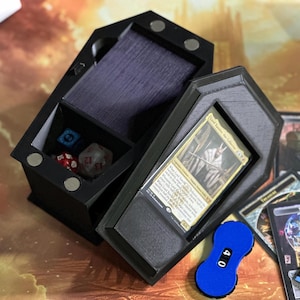 Caja de mazo Coffin personalizada - MTG Commander - Admite más de 100 cartas con funda doble - Presentación de Commander