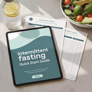 Intermittent Fasting Quick Start Guide – Beginner-Friendly Ebook & Fasting Tracker | Printable Meal Timing Planner PDF