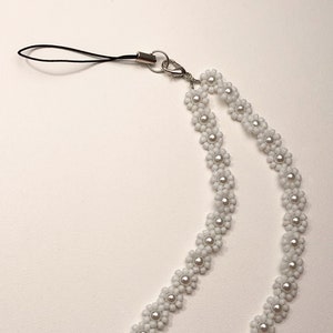 fiore & i FLORAL mobile phone chain made of pearls for mobile phones and cameras image 1