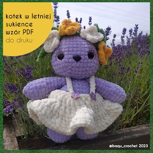 Kätzchen im Sommerkleid | Amigurumi-Muster häkeln | Druckbares PDF | DE