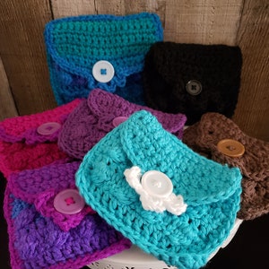 Monedero de ganchillo, Monedero hecho a mano, Bolsa de ganchillo, Monedero pequeño de ganchillo, Titular de la tarjeta de ganchillo. Regalo de niña, Monedero de niña
