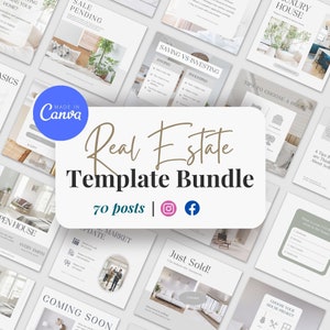 Real Estate Social Media Instagram Bundle, Real Estate Marketing, Realtor instagram Post Template Canva, Social Media Templates For Realtors