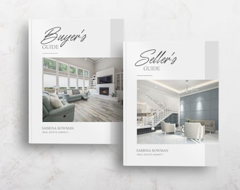 Seller Guide and Buyer Guide Bundle, Listing Presentation for Real Estate, Realtor Packet, Editable Canva Home Buyers and Sellers Guides