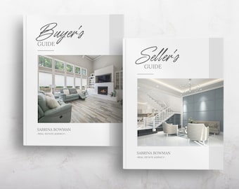 Seller Guide and Buyer Guide Bundle, Listing Presentation for Real Estate, Realtor Packet, Editable Canva Home Buyers and Sellers Guides