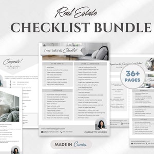 Seller Real Estate Checklist Bundle | Real Estate Marketing | Prep - Listing Template | Closing Day Checklist | Editable Digital Real Estate