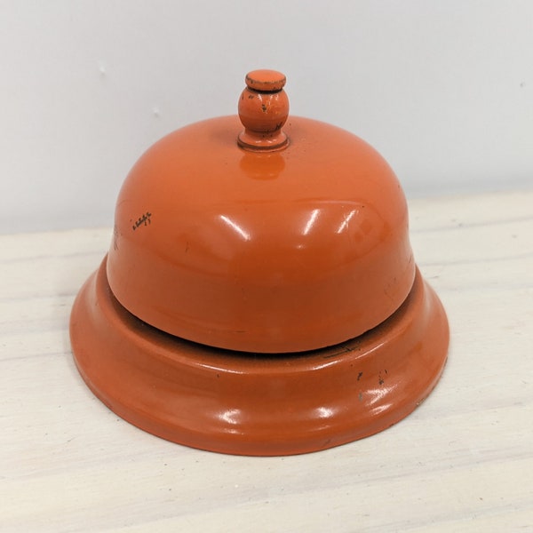 Vintage Orange Counter Desk Bell